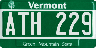 VT license plate ATH229