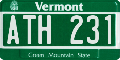 VT license plate ATH231