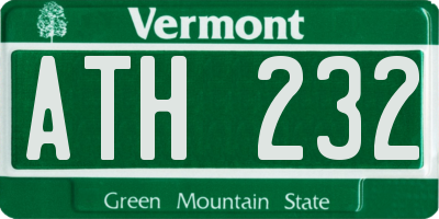 VT license plate ATH232