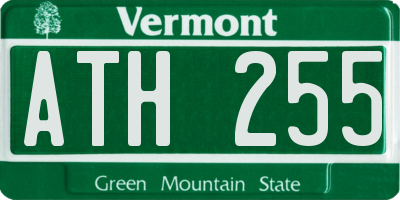 VT license plate ATH255