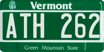 VT license plate ATH262