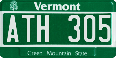 VT license plate ATH305