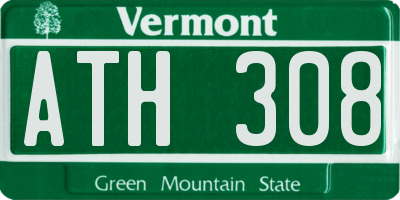 VT license plate ATH308
