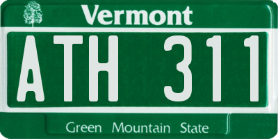 VT license plate ATH311