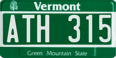 VT license plate ATH315