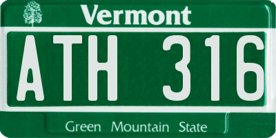 VT license plate ATH316