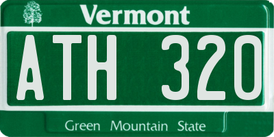 VT license plate ATH320