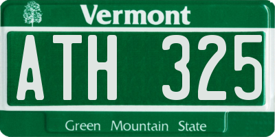 VT license plate ATH325