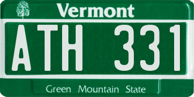 VT license plate ATH331