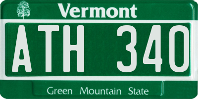 VT license plate ATH340