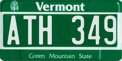 VT license plate ATH349