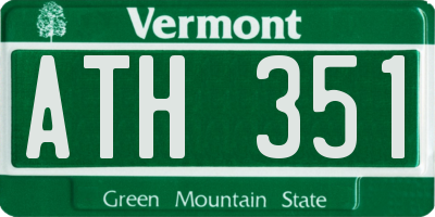 VT license plate ATH351