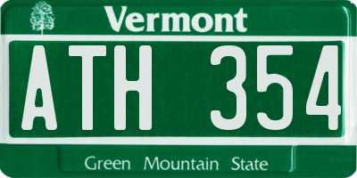 VT license plate ATH354