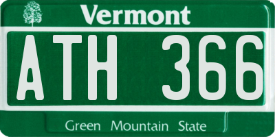 VT license plate ATH366
