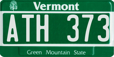 VT license plate ATH373