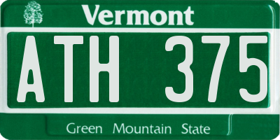 VT license plate ATH375