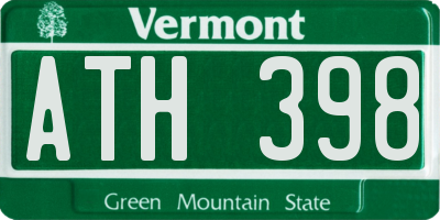 VT license plate ATH398