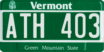 VT license plate ATH403