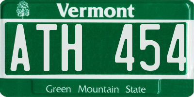 VT license plate ATH454