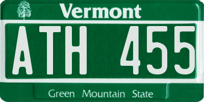 VT license plate ATH455