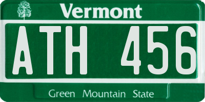 VT license plate ATH456