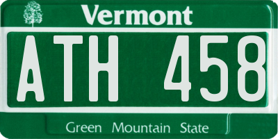VT license plate ATH458