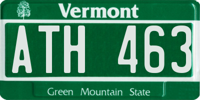 VT license plate ATH463