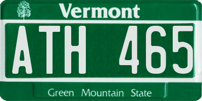 VT license plate ATH465