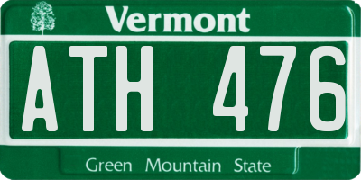 VT license plate ATH476