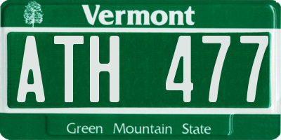 VT license plate ATH477