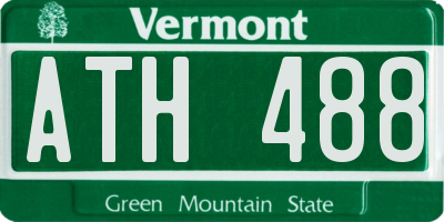VT license plate ATH488