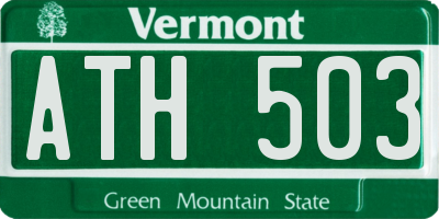 VT license plate ATH503