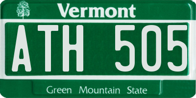 VT license plate ATH505