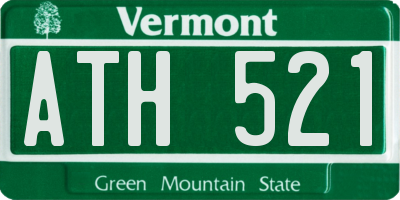 VT license plate ATH521