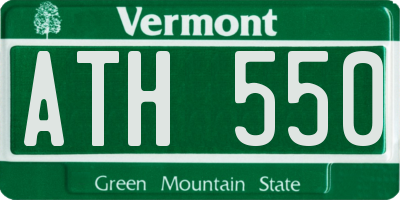 VT license plate ATH550