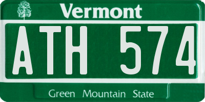 VT license plate ATH574