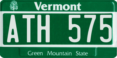 VT license plate ATH575