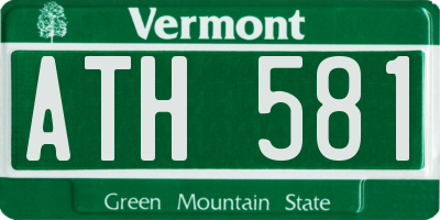 VT license plate ATH581