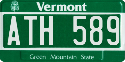 VT license plate ATH589