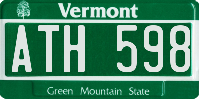 VT license plate ATH598