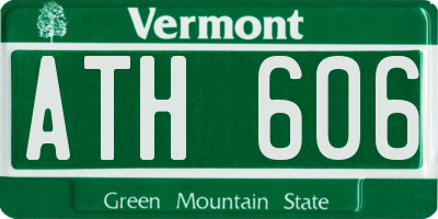 VT license plate ATH606