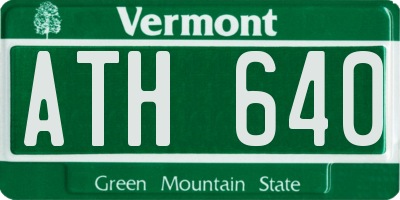 VT license plate ATH640