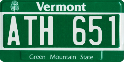 VT license plate ATH651