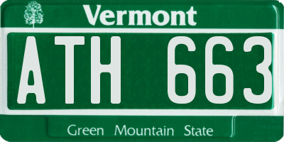 VT license plate ATH663