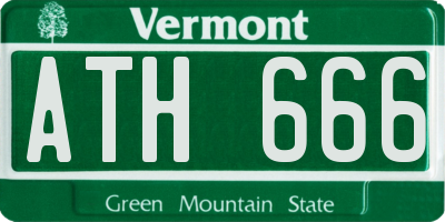 VT license plate ATH666