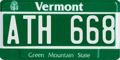 VT license plate ATH668