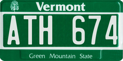 VT license plate ATH674