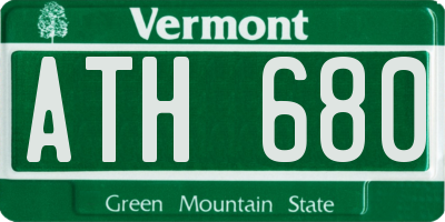 VT license plate ATH680