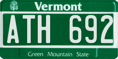 VT license plate ATH692