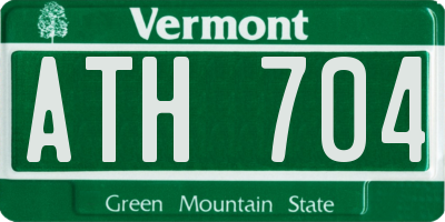 VT license plate ATH704